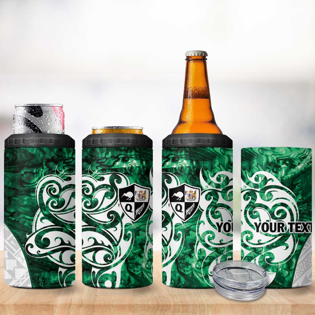 Queensland Maori Kiwi Personalised 4 in 1 Can Cooler Tumbler Kikirangi Papua Shell Maori Tribal Tattoo LT9 - Polynesian Pride