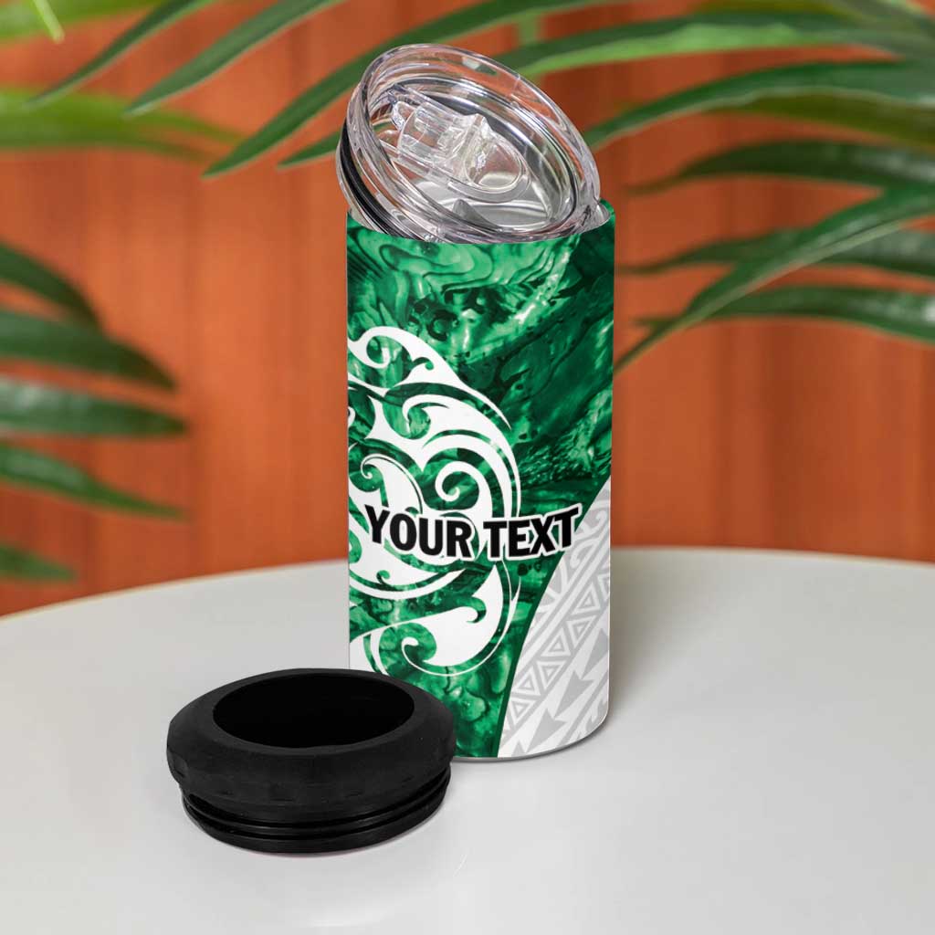 Queensland Maori Kiwi Personalised 4 in 1 Can Cooler Tumbler Kikirangi Papua Shell Maori Tribal Tattoo LT9 - Polynesian Pride