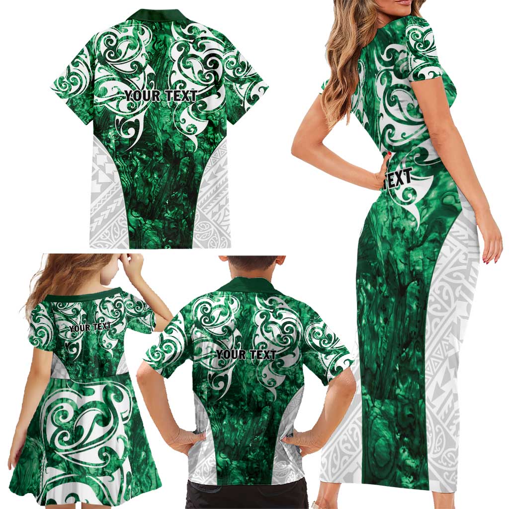 Queensland Maori Kiwi Personalised Family Matching Short Sleeve Bodycon Dress and Hawaiian Shirt Kikirangi Papua Shell Maori Tribal Tattoo LT9 - Polynesian Pride