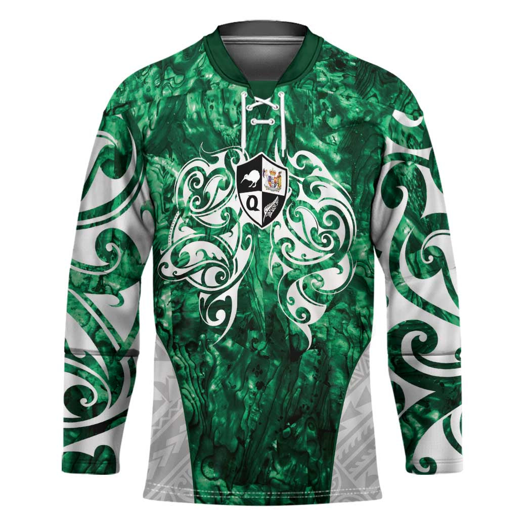 Queensland Maori Kiwi Personalised Hockey Jersey Kikirangi Papua Shell Maori Tribal Tattoo - Polynesian Pride