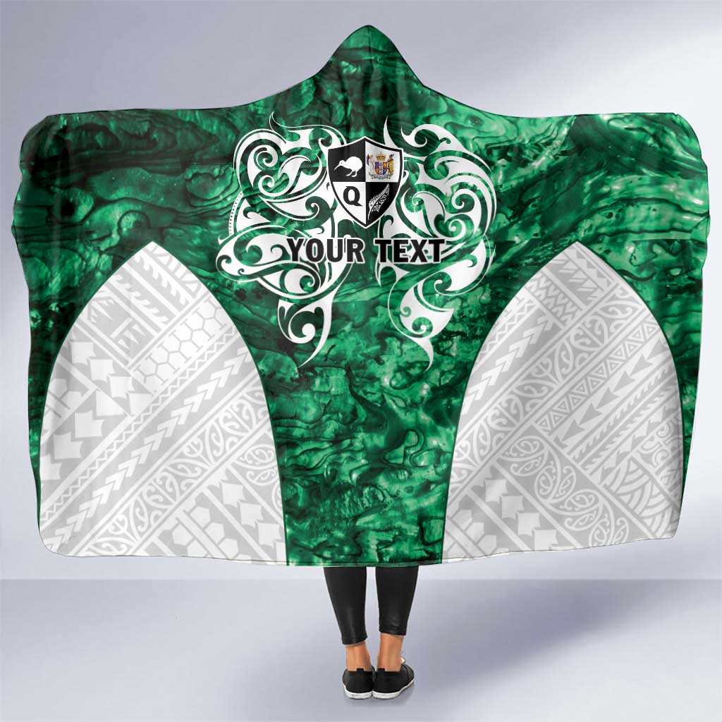 Queensland Maori Kiwi Personalised Hooded Blanket Kikirangi Papua Shell Maori Tribal Tattoo LT9 One Size Green - Polynesian Pride