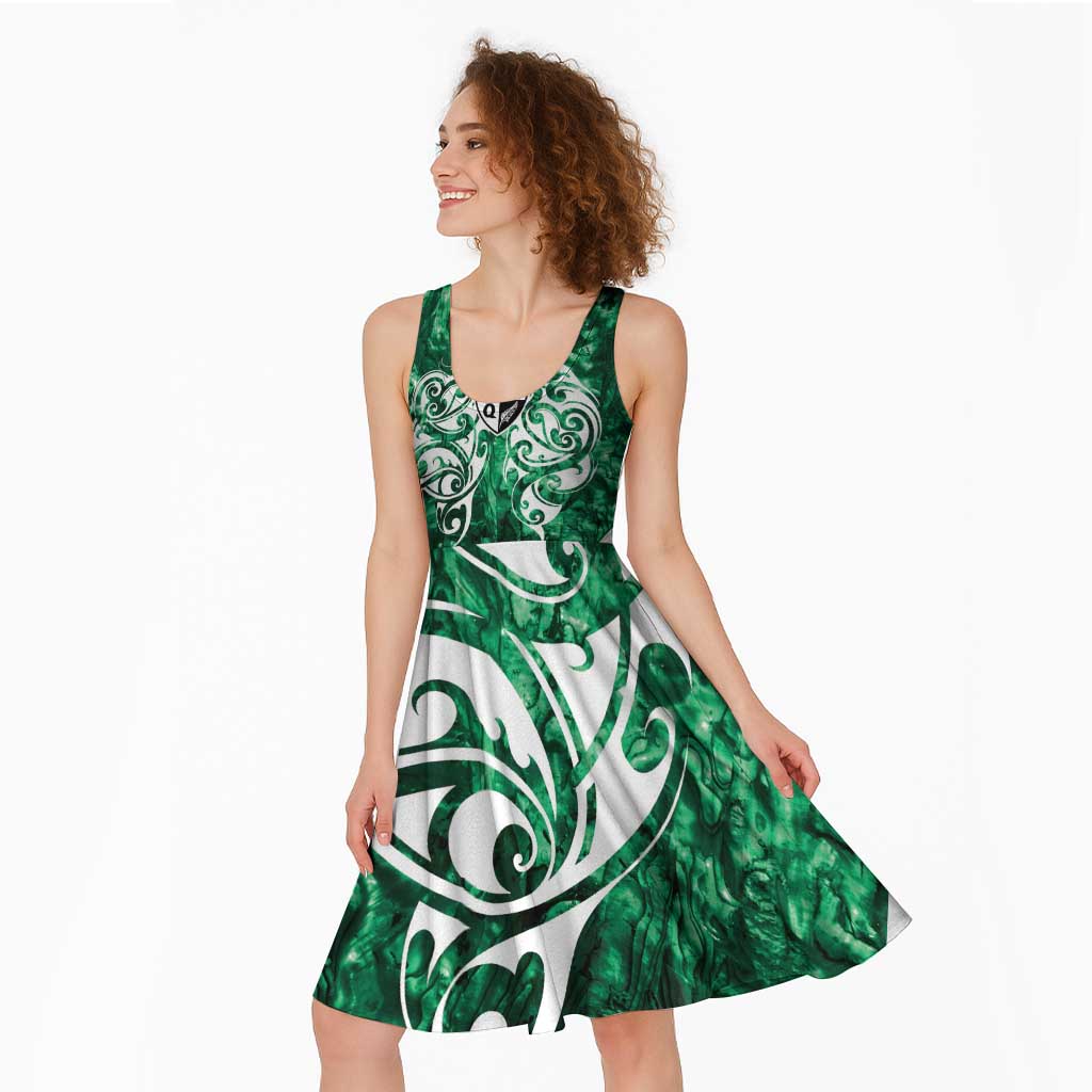 Queensland Maori Kiwi Personalised Midi Dress Kikirangi Papua Shell Maori Tribal Tattoo - Polynesian Pride