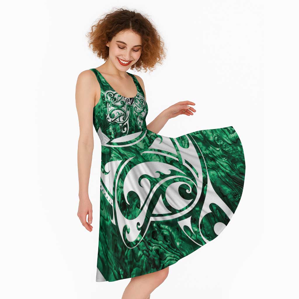 Queensland Maori Kiwi Personalised Midi Dress Kikirangi Papua Shell Maori Tribal Tattoo - Polynesian Pride