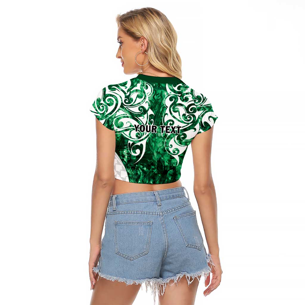 Queensland Maori Kiwi Personalised Raglan Cropped T Shirt Kikirangi Papua Shell Maori Tribal Tattoo