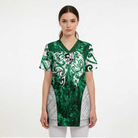 Queensland Maori Kiwi Personalised Scrub Top Kikirangi Papua Shell Maori Tribal Tattoo - Polynesian Pride