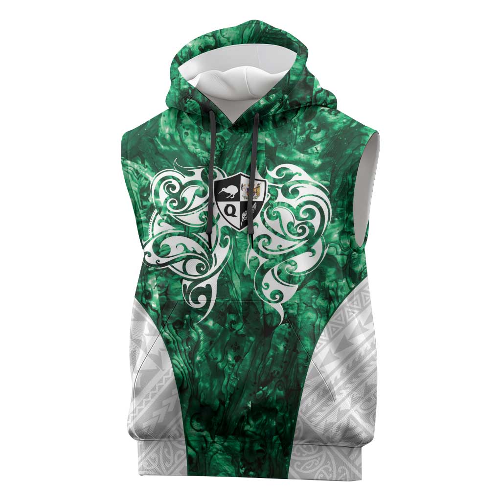 Queensland Maori Kiwi Personalised Sleeveless Hoodie Kikirangi Papua Shell Maori Tribal Tattoo - Polynesian Pride
