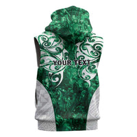 Queensland Maori Kiwi Personalised Sleeveless Zip Hoodie Kikirangi Papua Shell Maori Tribal Tattoo - Polynesian Pride