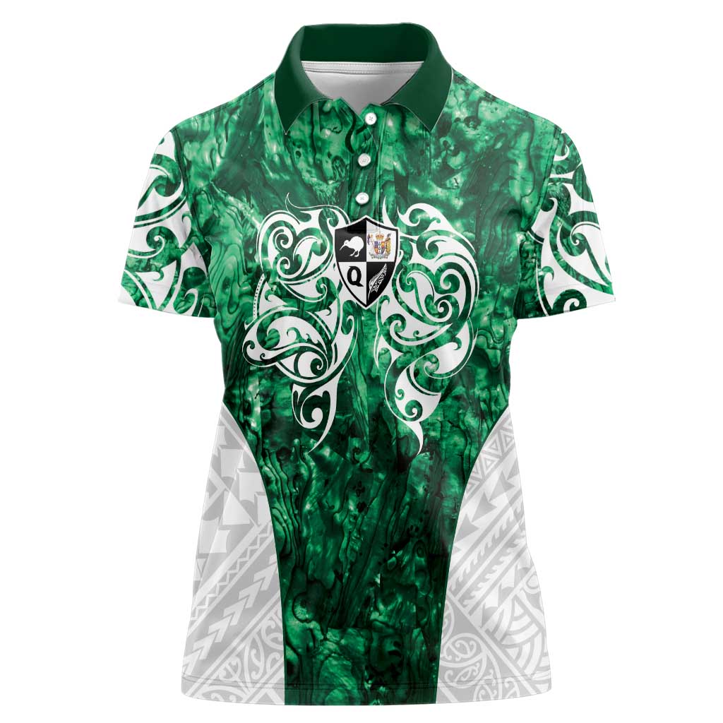 Queensland Maori Kiwi Personalised Women Polo Shirt Kikirangi Papua Shell Maori Tribal Tattoo