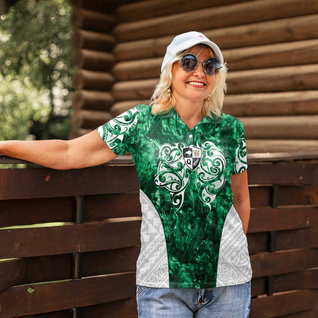 Queensland Maori Kiwi Personalised Women Polo Shirt Kikirangi Papua Shell Maori Tribal Tattoo LT9 - Polynesian Pride