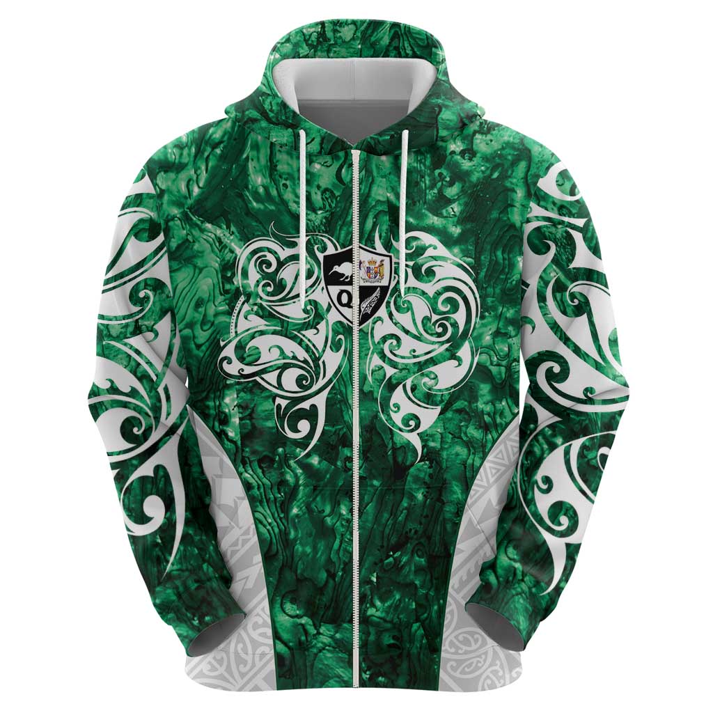 Queensland Maori Kiwi Personalised Zip Hoodie Kikirangi Papua Shell Maori Tribal Tattoo LT9 - Polynesian Pride