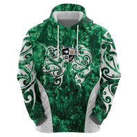 Queensland Maori Kiwi Personalised Zip Hoodie Kikirangi Papua Shell Maori Tribal Tattoo LT9 - Polynesian Pride