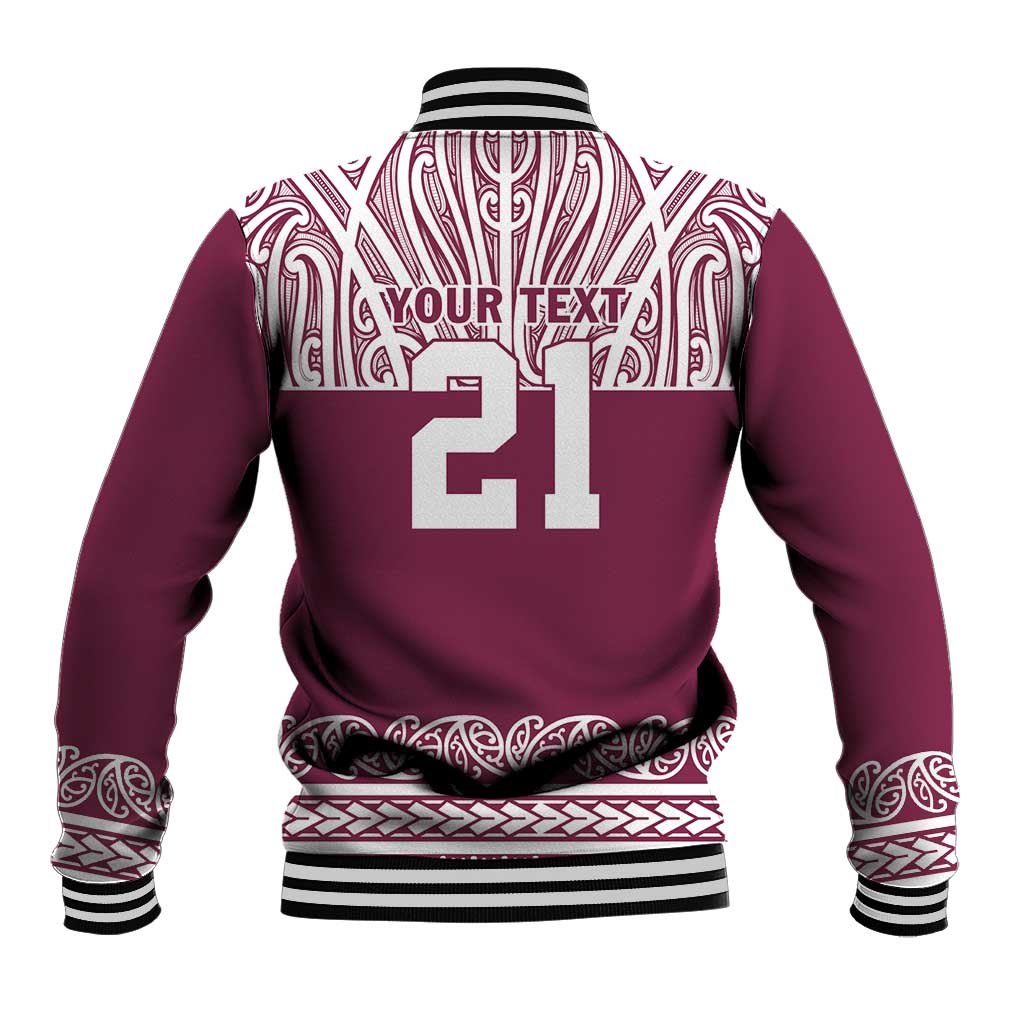 Queensland Maori Nga Hau E Wha Custom Baseball Jacket Polynesian Maori Tribal Pattern