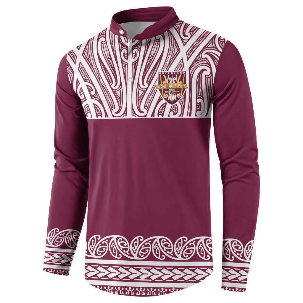 Queensland Maori Nga Hau E Wha Custom Button Sweatshirt Polynesian Maori Tribal Pattern