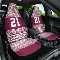 Queensland Maori Nga Hau E Wha Custom Car Seat Cover Polynesian Maori Tribal Pattern LT9 One Size Maroon - Polynesian Pride
