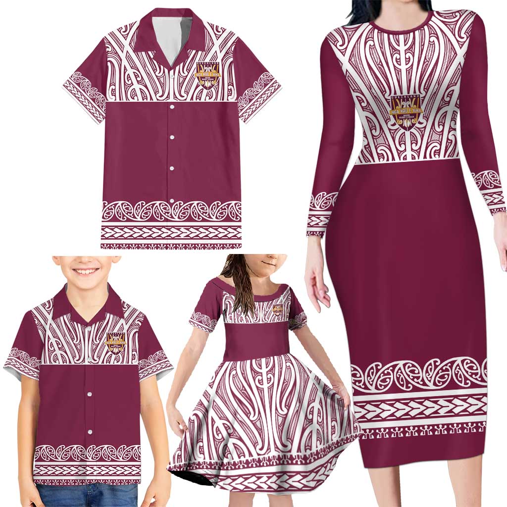 Queensland Maori Nga Hau E Wha Custom Family Matching Long Sleeve Bodycon Dress and Hawaiian Shirt Polynesian Maori Tribal Pattern LT9 - Polynesian Pride