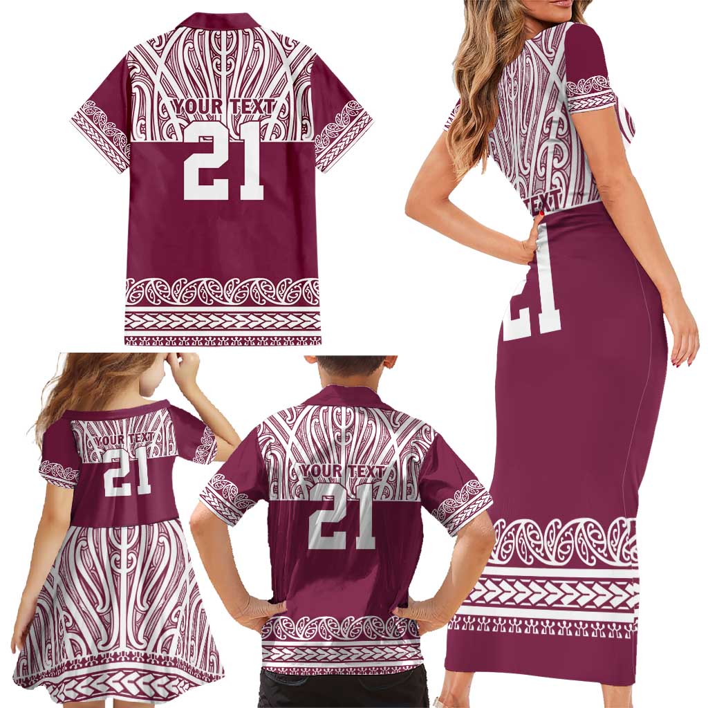 Queensland Maori Nga Hau E Wha Custom Family Matching Short Sleeve Bodycon Dress and Hawaiian Shirt Polynesian Maori Tribal Pattern LT9 - Polynesian Pride