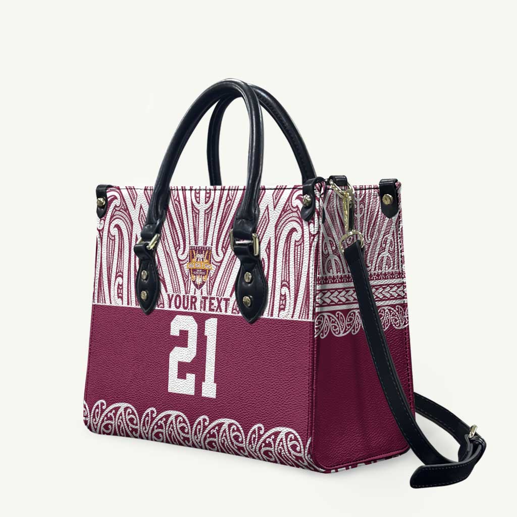Queensland Maori Nga Hau E Wha Custom Leather Bag Polynesian Maori Tribal Pattern - Polynesian Pride