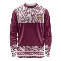 Queensland Maori Nga Hau E Wha Custom Long Sleeve Shirt Polynesian Maori Tribal Pattern