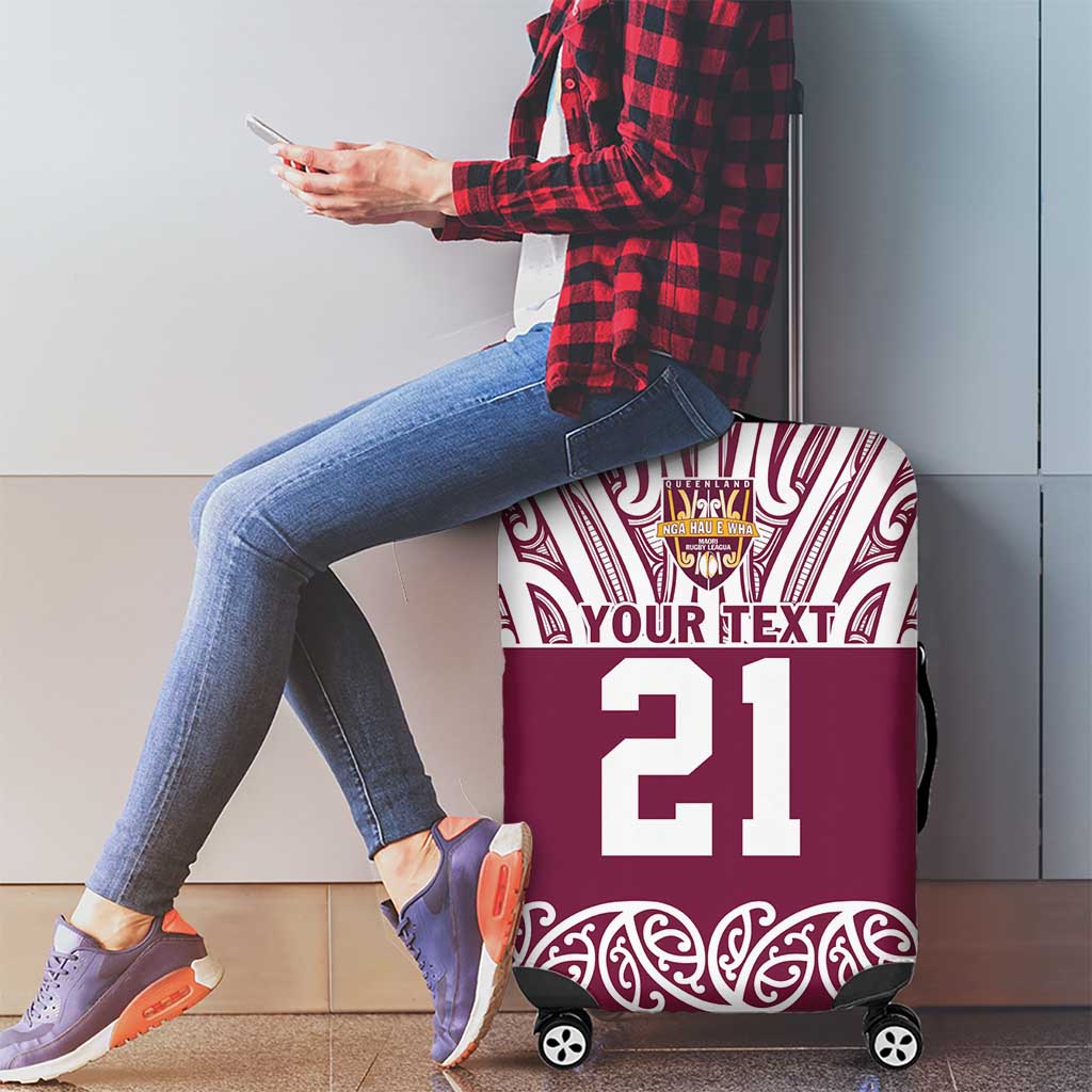 Queensland Maori Nga Hau E Wha Custom Luggage Cover Polynesian Maori Tribal Pattern