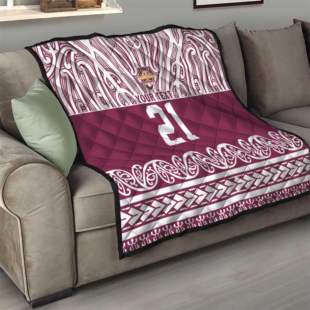 Queensland Maori Nga Hau E Wha Custom Quilt Polynesian Maori Tribal Pattern