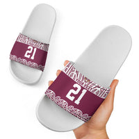 Queensland Maori Nga Hau E Wha Custom Slide Sandals Polynesian Maori Tribal Pattern - Polynesian Pride