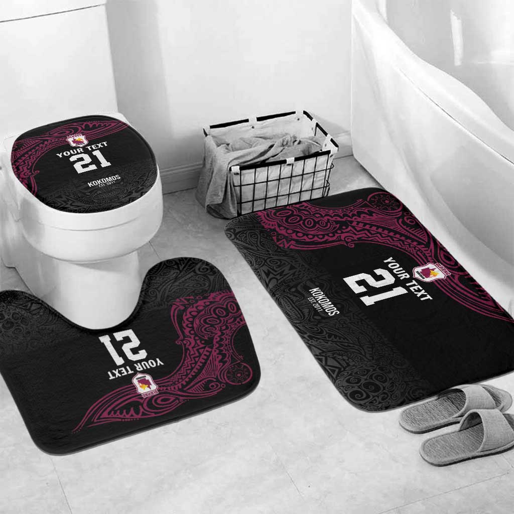 Queensland Papua New Guinea Custom Bathroom Set All Black Pacific PNG Tribal Style - Polynesian Pride