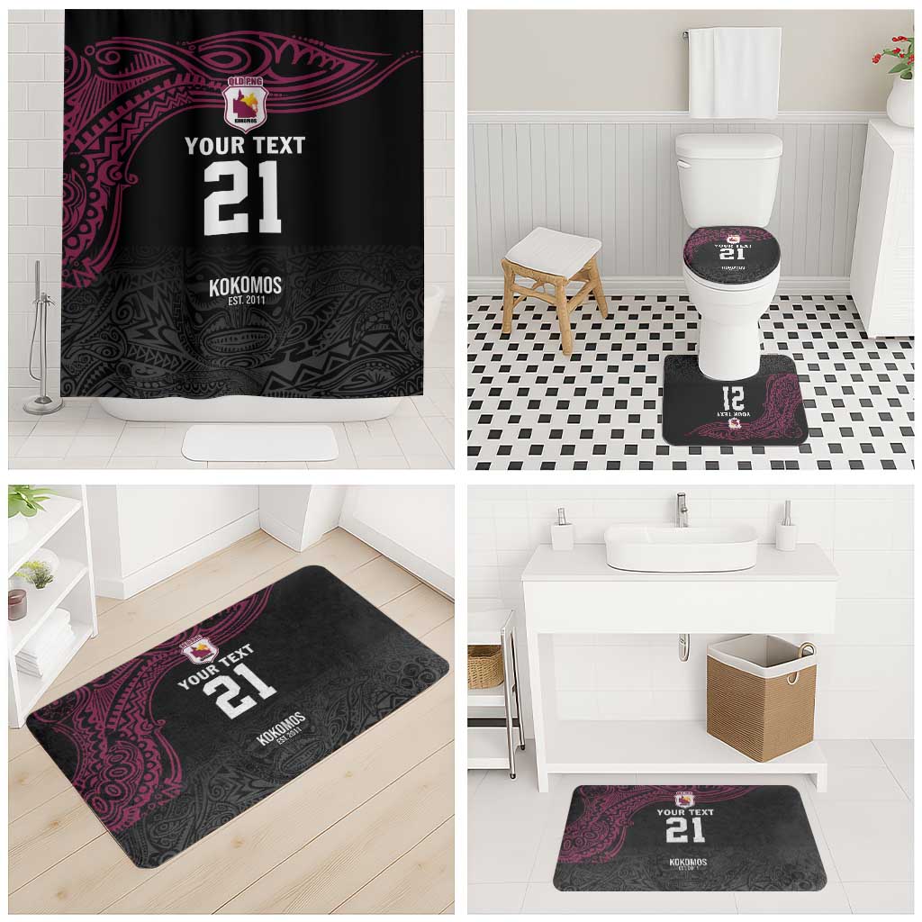 Queensland Papua New Guinea Custom Bathroom Set All Black Pacific PNG Tribal Style - Polynesian Pride