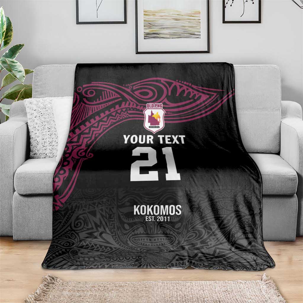 Queensland Papua New Guinea Custom Blanket All Black Pacific PNG Tribal Style