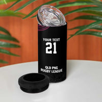 Queensland Papua New Guinea Custom 4 in 1 Can Cooler Tumbler All Black Pacific PNG Tribal Style LT9 - Polynesian Pride