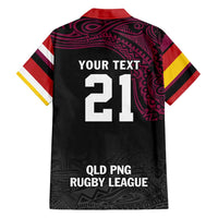 Queensland Papua New Guinea Custom Family Matching Summer Maxi Dress and Hawaiian Shirt All Black Pacific PNG Tribal Style