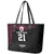 Queensland Papua New Guinea Custom Leather Tote Bag All Black Pacific PNG Tribal Style