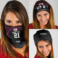 Queensland Papua New Guinea Custom Neck Gaiter All Black Pacific PNG Tribal Style - Polynesian Pride