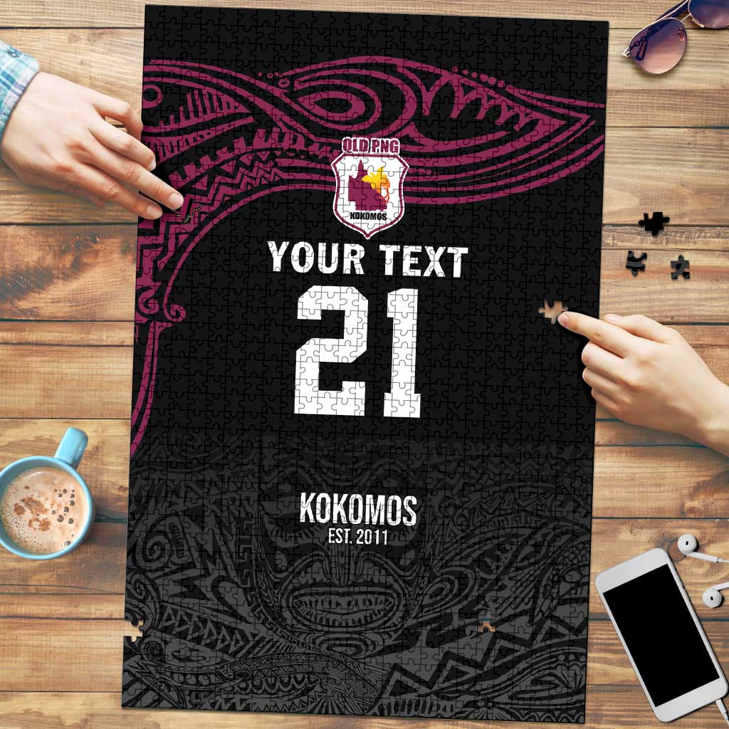 Queensland Papua New Guinea Custom Puzzle All Black Pacific PNG Tribal Style - Polynesian Pride