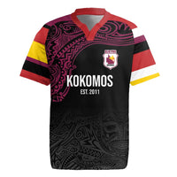 Queensland Papua New Guinea Custom Rugby Jersey All Black Pacific PNG Tribal Style