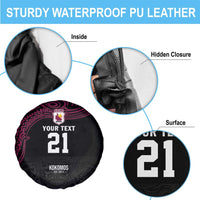 Queensland Papua New Guinea Custom Spare Tire Cover All Black Pacific PNG Tribal Style