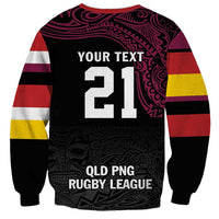 Queensland Papua New Guinea Custom Sweatshirt All Black Pacific PNG Tribal Style