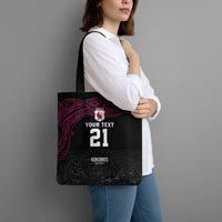 Queensland Papua New Guinea Custom Tote Bag All Black Pacific PNG Tribal Style - Polynesian Pride
