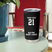 Queensland Papua New Guinea Custom Tumbler Cup All Black Pacific PNG Tribal Style