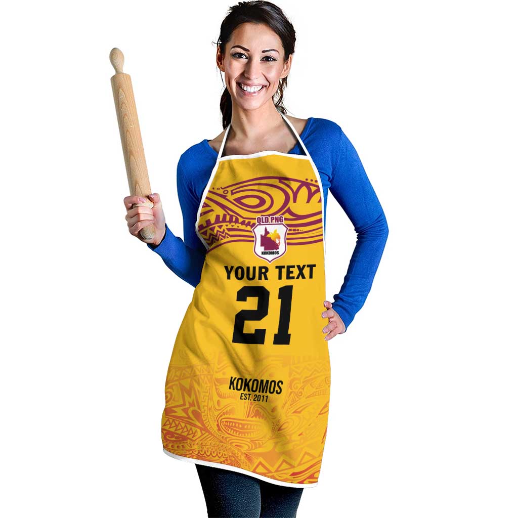Queensland Papua New Guinea Custom Apron All Gold Pacific PNG Tribal Style - Polynesian Pride