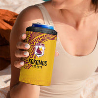 Queensland Papua New Guinea Custom 4 in 1 Can Cooler Tumbler All Gold Pacific PNG Tribal Style LT9 - Polynesian Pride