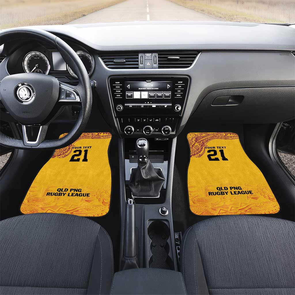 Queensland Papua New Guinea Custom Car Mats All Gold Pacific PNG Tribal Style