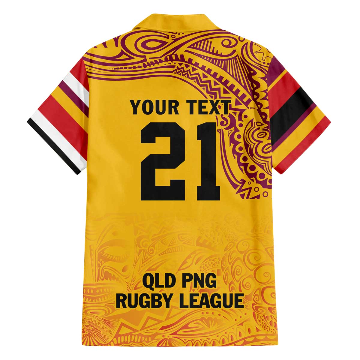 Queensland Papua New Guinea Custom Family Matching Off The Shoulder Long Sleeve Dress and Hawaiian Shirt All Gold Pacific PNG Tribal Style