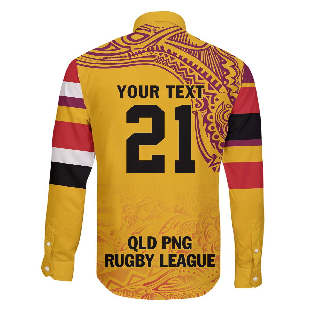 Queensland Papua New Guinea Custom Family Matching Off The Shoulder Long Sleeve Dress and Hawaiian Shirt All Gold Pacific PNG Tribal Style