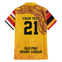 Queensland Papua New Guinea Custom Family Matching Summer Maxi Dress and Hawaiian Shirt All Gold Pacific PNG Tribal Style