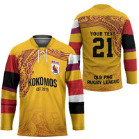Queensland Papua New Guinea Custom Hockey Jersey All Gold Pacific PNG Tribal Style - Polynesian Pride
