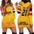 Queensland Papua New Guinea Custom Hoodie Dress All Gold Pacific PNG Tribal Style