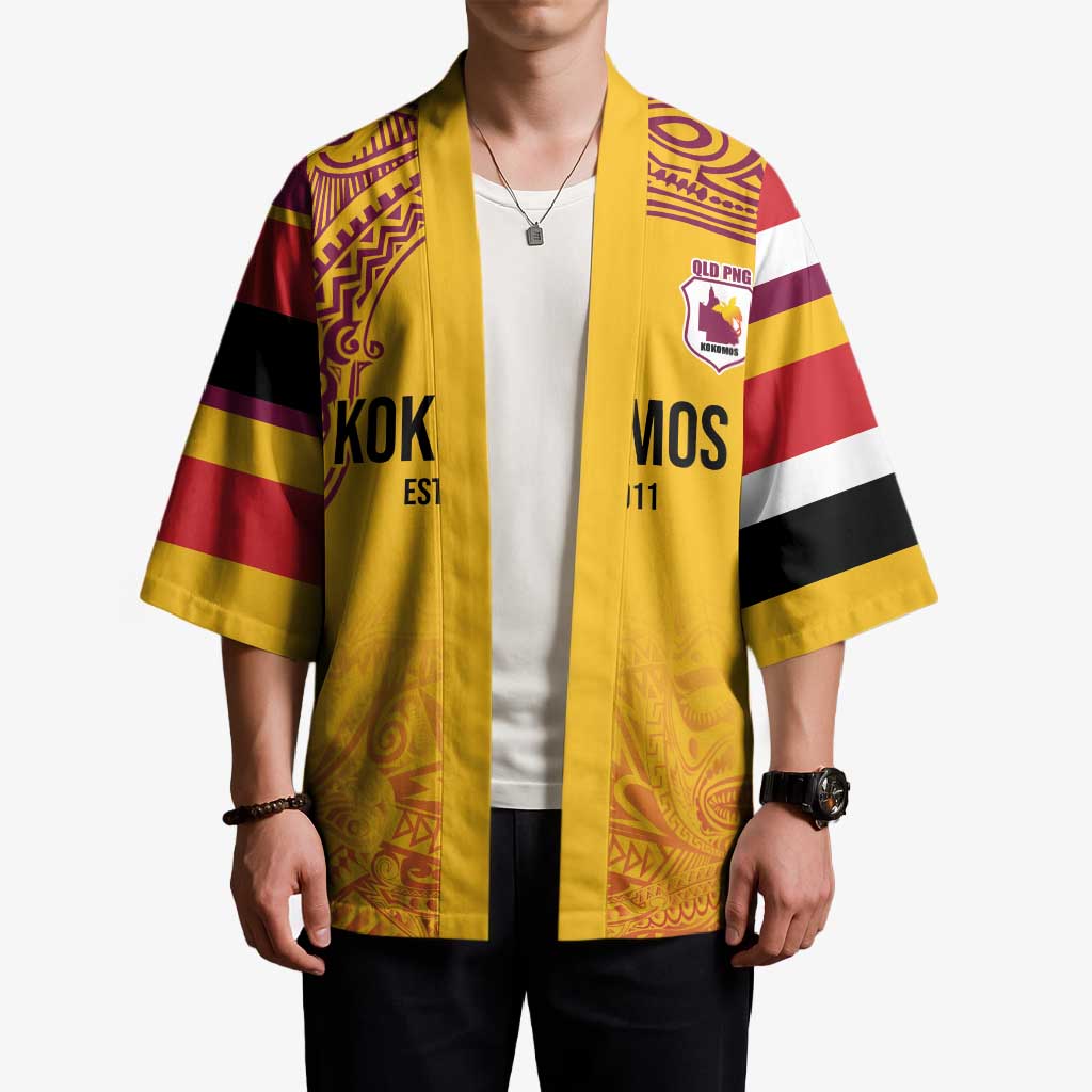 Queensland Papua New Guinea Custom Kimono All Gold Pacific PNG Tribal Style - Polynesian Pride