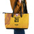 Queensland Papua New Guinea Custom Leather Tote Bag All Gold Pacific PNG Tribal Style