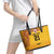 Queensland Papua New Guinea Custom Leather Tote Bag All Gold Pacific PNG Tribal Style