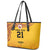 Queensland Papua New Guinea Custom Leather Tote Bag All Gold Pacific PNG Tribal Style